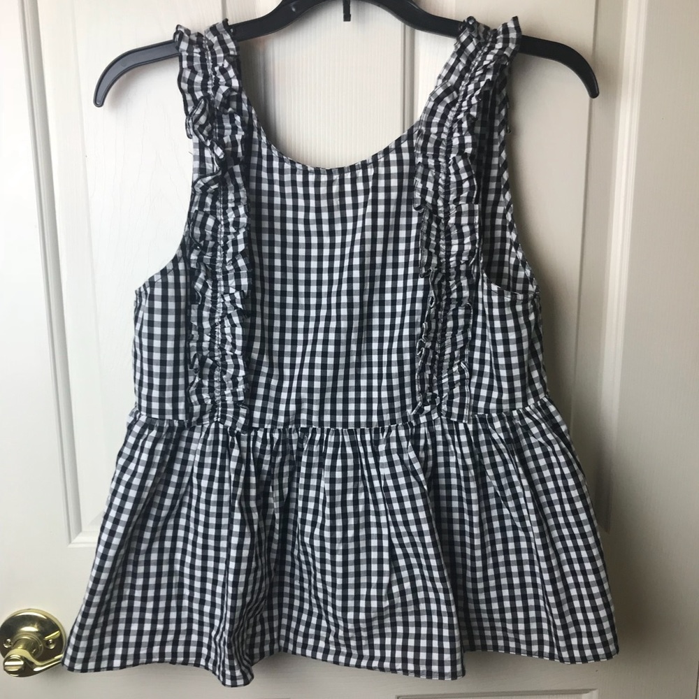 Zara Trafaluc Collection Gingham Size M Peplum Top